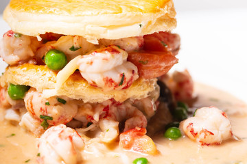 shrimp terrine, food, seafood, tuna in glaze, dinner, meal, gourmet, salad