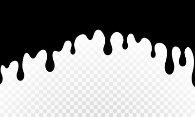 Paint drips pattern. Drops flowing. Current ink or black liquid.