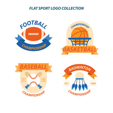 Colorful sports logo template design.Vector