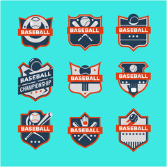 Obraz premium Modern baseball badge, logo, and design template