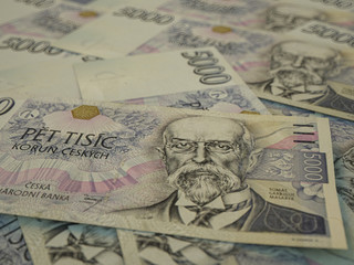 Obraz na płótnie Canvas Money of Czesh Republic, financial background. CZK. Macro shot