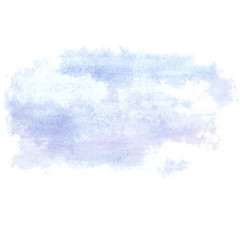 Blue clouds on a white background.Color watercolor spot.
