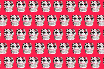 Day of the dead set of skull heads