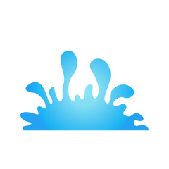 Splashes of water fall from liquid droplets