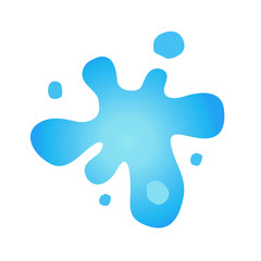 Splashes of water fall from liquid droplets