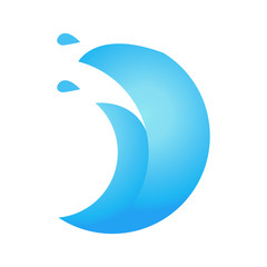 Splashes of water fall from liquid droplets