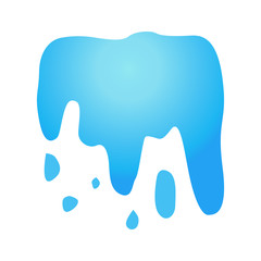 Splashes of water fall from liquid droplets