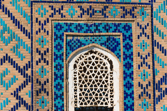 detail of gur-e amir mausoleum, samarkand, uzbekistan
