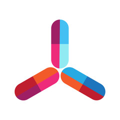 Flat icon Medicines and doses for summer flu