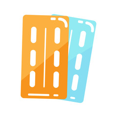Flat icon Medicines and doses for summer flu