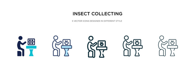 insect collecting icon in different style vector illustration. two colored and black insect collecting vector icons designed in filled, outline, line and stroke style can be used for web, mobile, ui