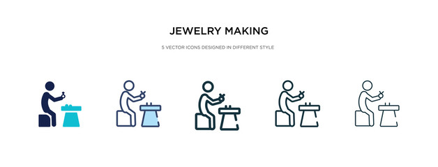 jewelry making icon in different style vector illustration. two colored and black jewelry making vector icons designed in filled, outline, line and stroke style can be used for web, mobile, ui