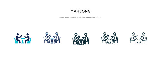 mahjong icon in different style vector illustration. two colored and black mahjong vector icons designed in filled, outline, line and stroke style can be used for web, mobile, ui