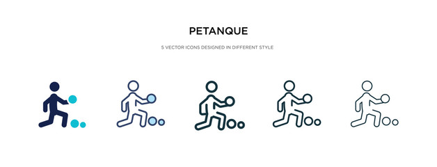 petanque icon in different style vector illustration. two colored and black petanque vector icons designed in filled, outline, line and stroke style can be used for web, mobile, ui