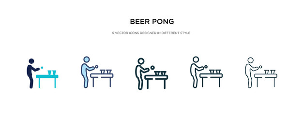 beer pong icon in different style vector illustration. two colored and black beer pong vector icons designed in filled, outline, line and stroke style can be used for web, mobile, ui