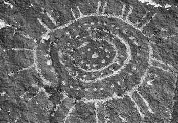 Indian petroglyph drawings seen in southern Utah