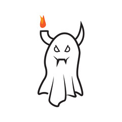 Happy halloween flat icon and outline