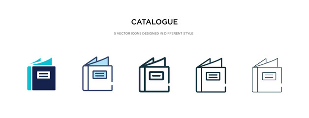 catalogue icon in different style vector illustration. two colored and black catalogue vector icons designed in filled, outline, line and stroke style can be used for web, mobile, ui - obrazy, fototapety, plakaty