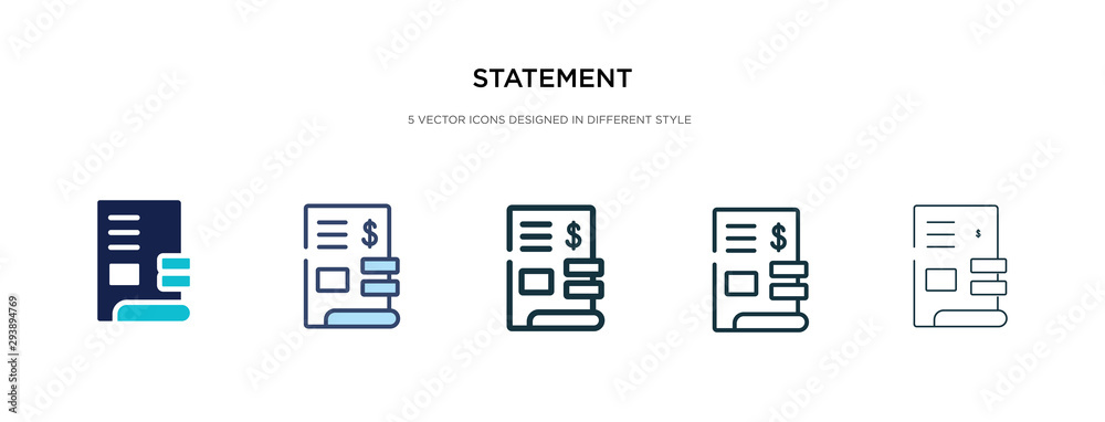 Wall mural statement icon in different style vector illustration. two colored and black statement vector icons 