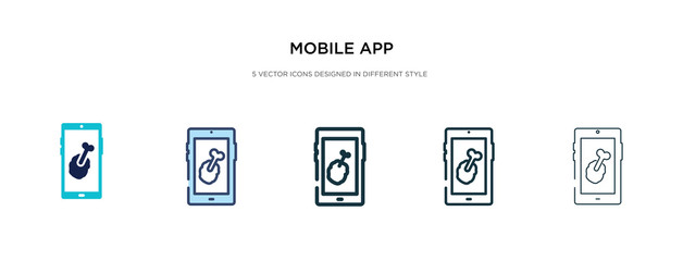 mobile app icon in different style vector illustration. two colored and black mobile app vector icons designed in filled, outline, line and stroke style can be used for web, mobile, ui