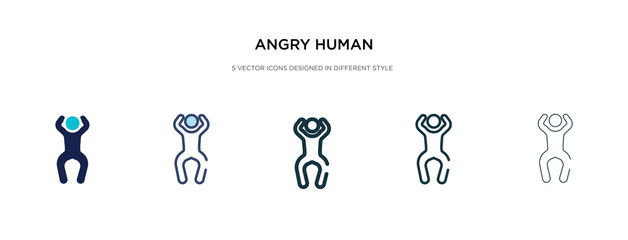 angry human icon in different style vector illustration. two colored and black angry human vector icons designed in filled, outline, line and stroke style can be used for web, mobile, ui