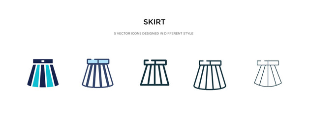 skirt icon in different style vector illustration. two colored and black skirt vector icons designed in filled, outline, line and stroke style can be used for web, mobile, ui
