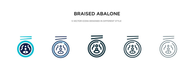 braised abalone icon in different style vector illustration. two colored and black braised abalone vector icons designed in filled, outline, line and stroke style can be used for web, mobile, ui