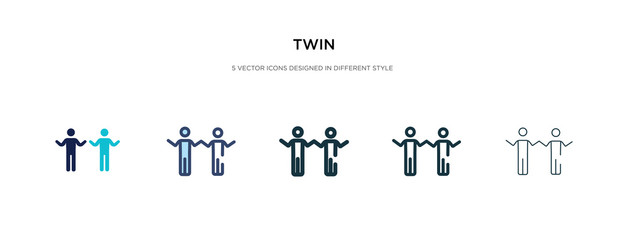twin icon in different style vector illustration. two colored and black twin vector icons designed in filled, outline, line and stroke style can be used for web, mobile, ui - obrazy, fototapety, plakaty