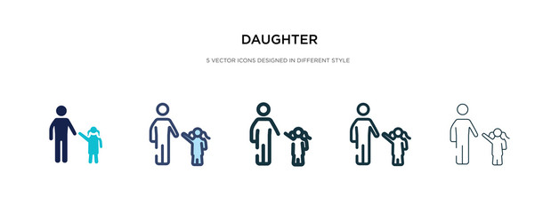 daughter icon in different style vector illustration. two colored and black daughter vector icons designed in filled, outline, line and stroke style can be used for web, mobile, ui