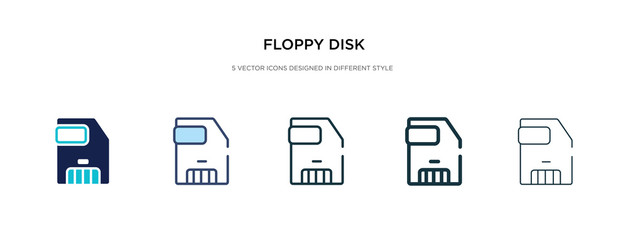 floppy disk icon in different style vector illustration. two colored and black floppy disk vector icons designed in filled, outline, line and stroke style can be used for web, mobile, ui