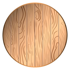 Isolated wooden circle over a white background - Vector