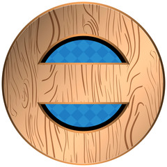 Isolated empty wooden circle label - Vector illustration