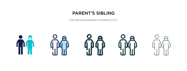 parent's sibling icon in different style vector illustration. two colored and black parent's sibling vector icons designed in filled, outline, line and stroke style can be used for web, mobile, ui