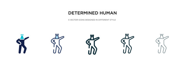 Fototapeta na wymiar determined human icon in different style vector illustration. two colored and black determined human vector icons designed in filled, outline, line and stroke style can be used for web, mobile, ui