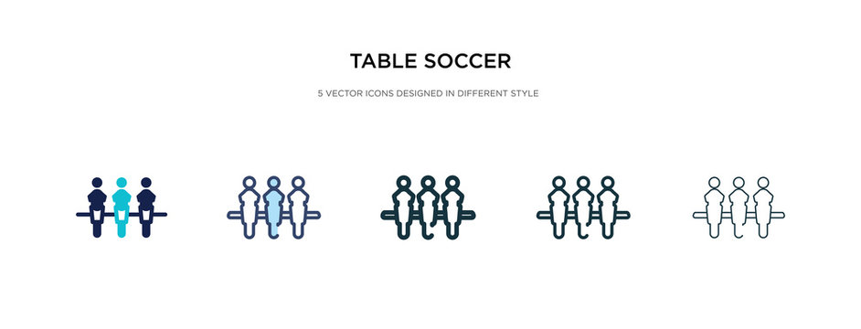 table soccer icon in different style vector illustration. two colored and black table soccer vector icons designed in filled, outline, line and stroke style can be used for web, mobile, ui