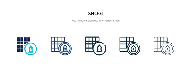 shogi icon in different style vector illustration. two colored and black shogi vector icons designed in filled, outline, line and stroke style can be used for web, mobile, ui