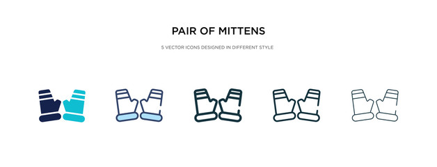 pair of mittens icon in different style vector illustration. two colored and black pair of mittens vector icons designed in filled, outline, line and stroke style can be used for web, mobile, ui