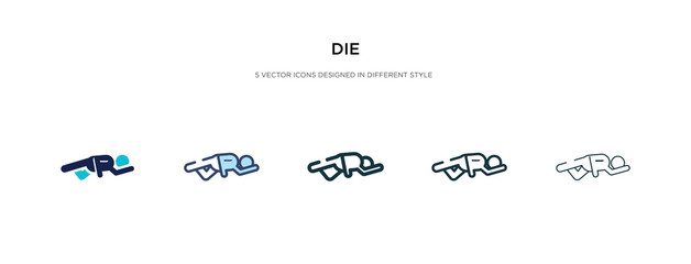 die icon in different style vector illustration. two colored and black die vector icons designed in filled, outline, line and stroke style can be used for web, mobile, ui