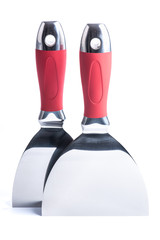 Professional putty knifes isolated on white background