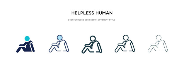 helpless human icon in different style vector illustration. two colored and black helpless human vector icons designed in filled, outline, line and stroke style can be used for web, mobile, ui