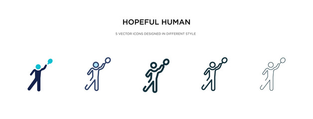 hopeful human icon in different style vector illustration. two colored and black hopeful human vector icons designed in filled, outline, line and stroke style can be used for web, mobile, ui