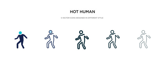 hot human icon in different style vector illustration. two colored and black hot human vector icons designed in filled, outline, line and stroke style can be used for web, mobile, ui