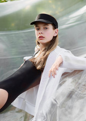 portrait of a young girl in nature