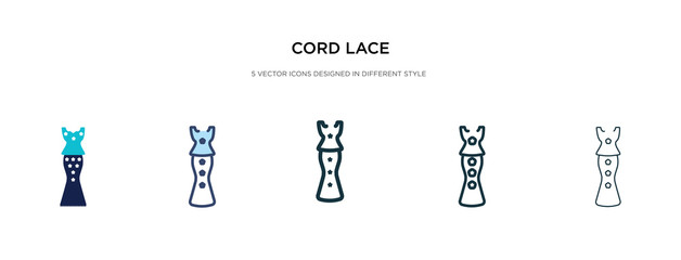 cord lace icon in different style vector illustration. two colored and black cord lace vector icons designed in filled, outline, line and stroke style can be used for web, mobile, ui