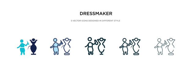 dressmaker icon in different style vector illustration. two colored and black dressmaker vector icons designed in filled, outline, line and stroke style can be used for web, mobile, ui