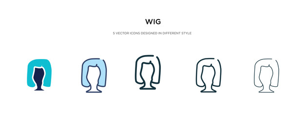 wig icon in different style vector illustration. two colored and black wig vector icons designed in filled, outline, line and stroke style can be used for web, mobile, ui