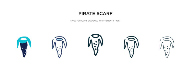 pirate scarf icon in different style vector illustration. two colored and black pirate scarf vector icons designed in filled, outline, line and stroke style can be used for web, mobile, ui