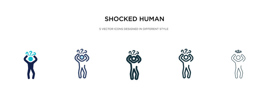 shocked human icon in different style vector illustration. two colored and black shocked human vector icons designed in filled, outline, line and stroke style can be used for web, mobile, ui