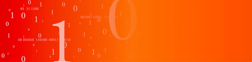 Binary numbers on digital screen