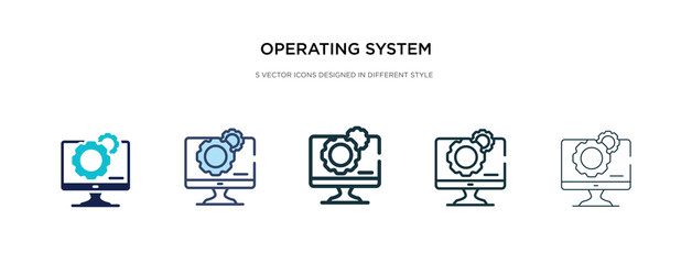 operating system icon in different style vector illustration. two colored and black operating system vector icons designed in filled, outline, line and stroke style can be used for web, mobile, ui - obrazy, fototapety, plakaty